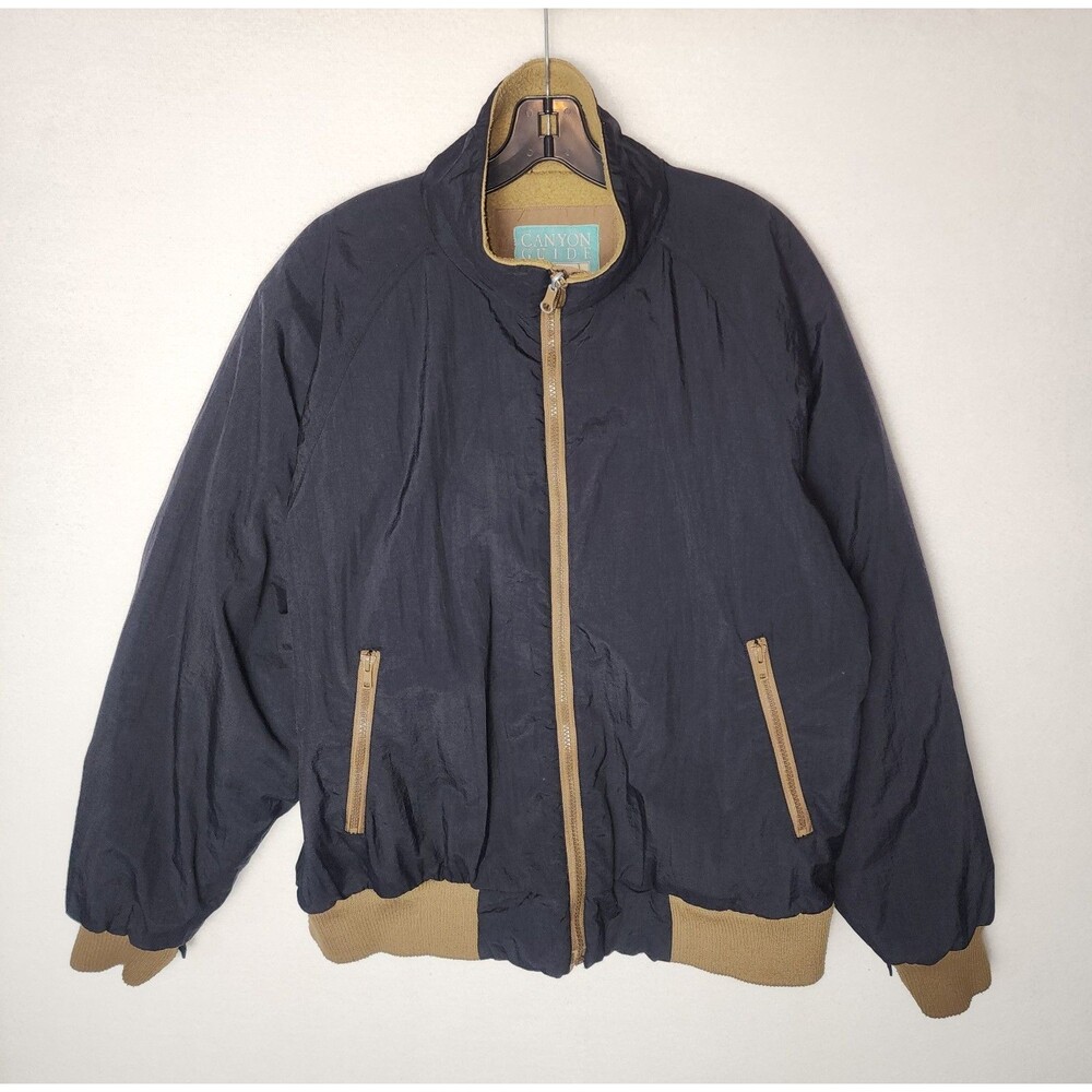 Vintage Canyon Guide Outfitters Black Fleece Lined Relaxed Jacket 90s Mens Large